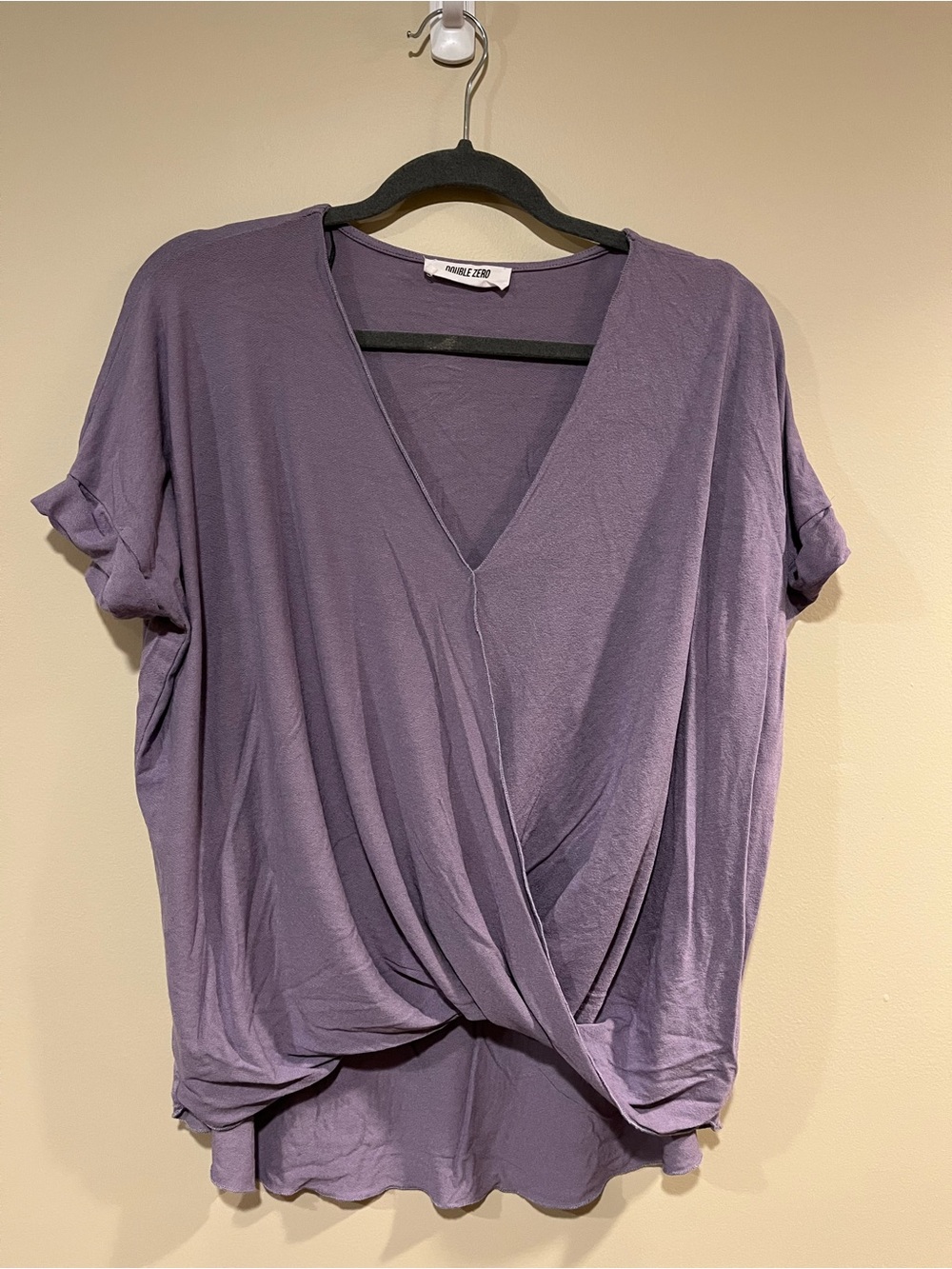Double Zero Lavender Wrap-Style V-Neck Blouse